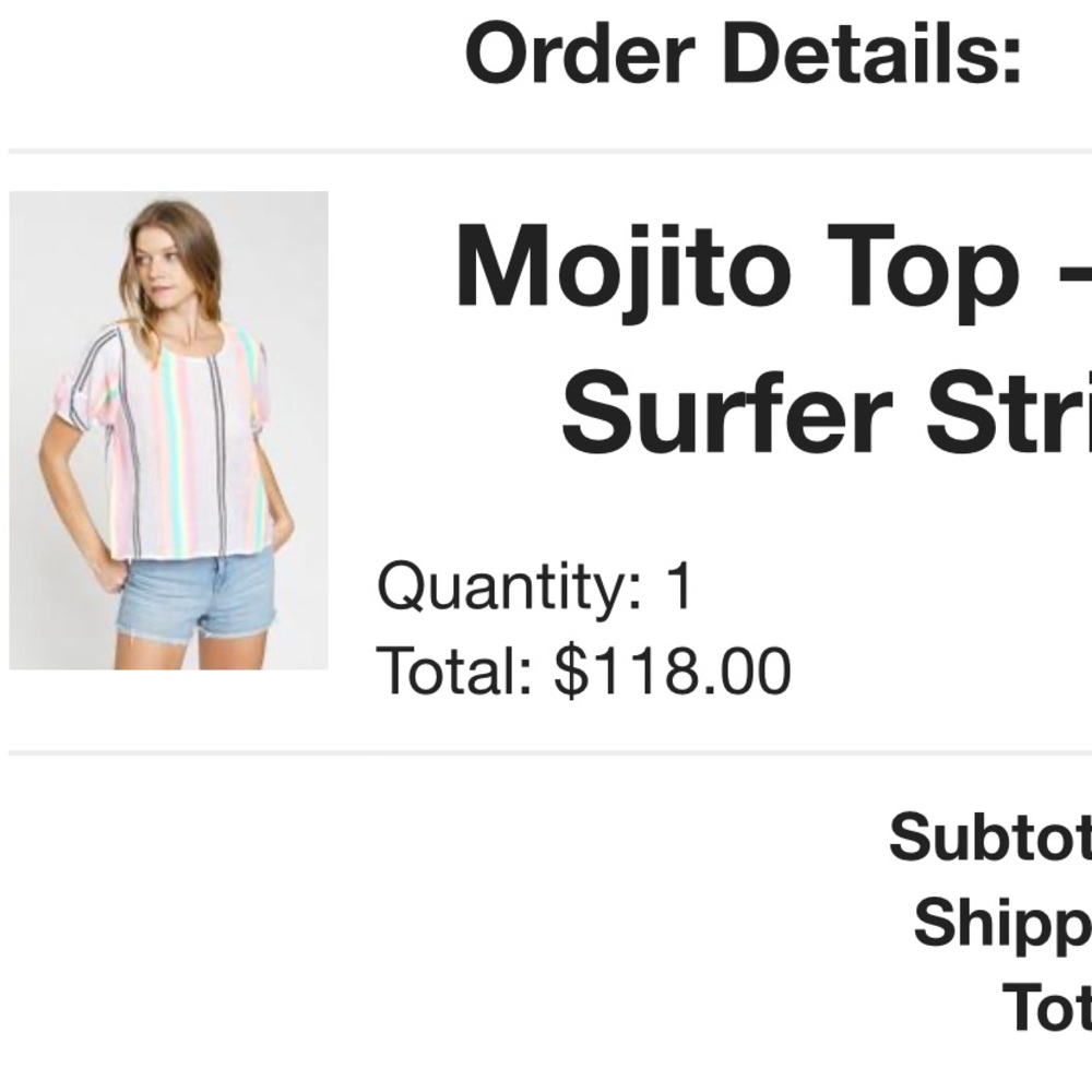 DRA Los Angeles Mojito Surfer Stripe Top